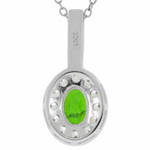 Sterling Silver Semi Mount Pendant Setting OV 7X5mm White Topaz - Syzjewelry